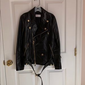 Red Valentino Leather Moto Biker Jacket 38 XS